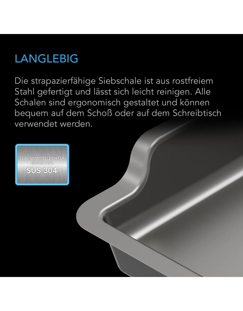 AC Infinity AC Infinity großes Trim-Tablett-System, Set mit 3 Tabletts und 2 Sieben, austauschbar und ergonomisch