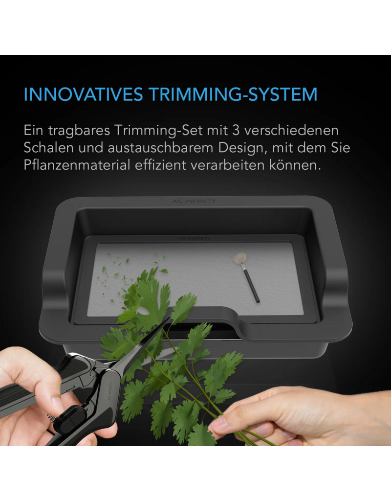 AC Infinity AC Infinity groot trimtafel systeem, set met 3 trays en 2 zeven, verwisselbaar en ergonomisch ontwerp