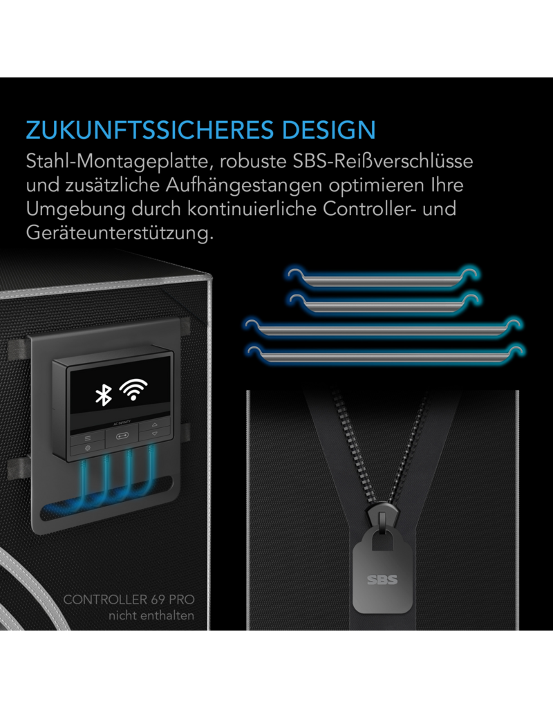 AC Infinity AC Infinity CLOUDLAB 733 advanced kweektent 90 x 90 x 180 cm, 2000D diamant-mylar stof