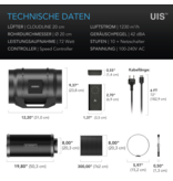 AC Infinity AC Infinity Luftfilterset 200 mm mit Inline-Rohrventilator und Aktivkohlefilter