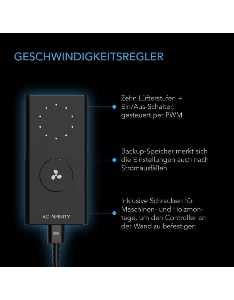 AC Infinity AC Infinity luchtfilterset 200 mm met inline afzuiger en koolstoffilter