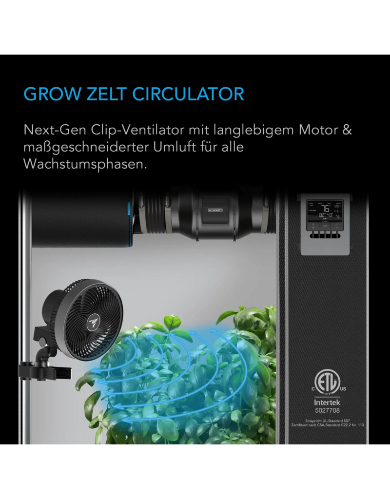 AC Infinity AC Infinity Growzelt-System 90 x 90 x 180 cm für 3 Pflanzen