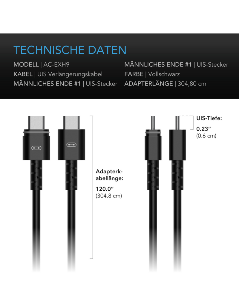 AC Infinity AC Infinity UIS-naar-UIS verlengkabel voor AI+ controller, stekker-naar-stekker, 300 cm