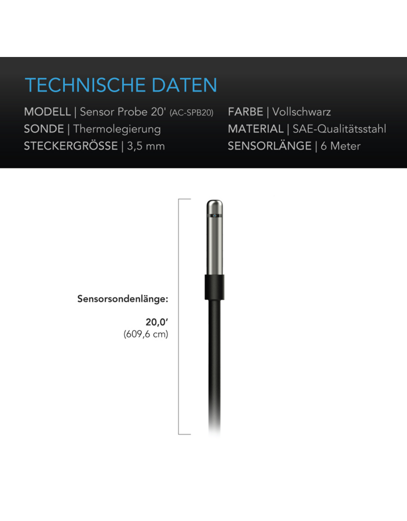 AC Infinity AC Infinity klimaatsensor voor Controller 69 Pro en Pro+ en UIS-apparaten, 6 m