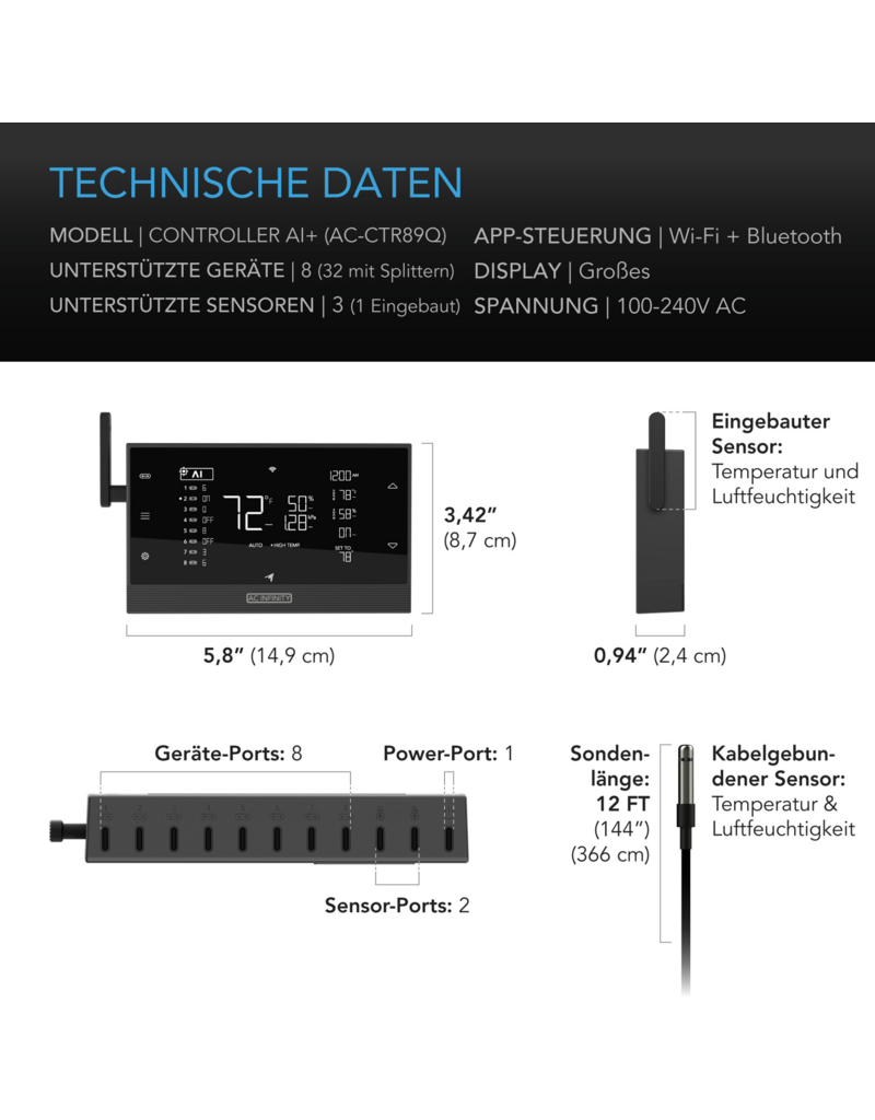 AC Infinity AC Infinity Controller AI+ mit KI-gestützter Klimaregulierung