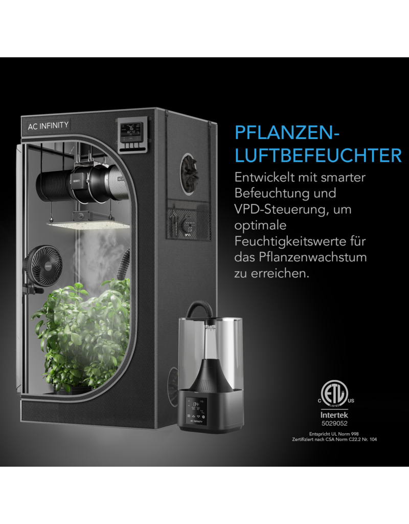 AC Infinity AC Infinity CLOUDFORGE T3 Luftbefeuchter 4.5 L mit intelligenter Steuerung