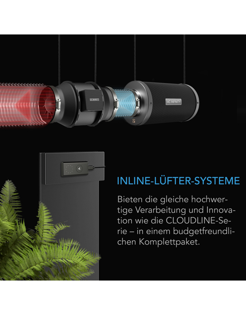 AC Infinity AC Infinity Luftfilterset 100 mm mit Inline-Rohrventilator und Aktivkohlefilter
