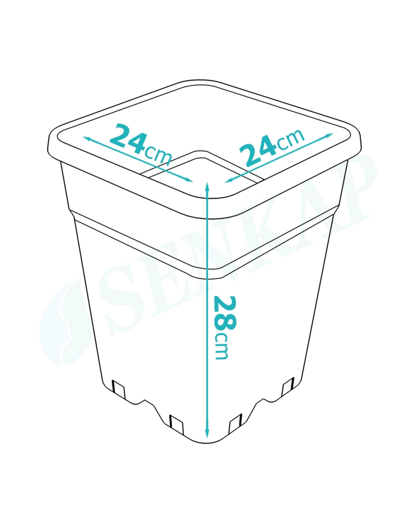Senkap Topf Senkap PP 11 liter Viereckig 24x24x28 cm