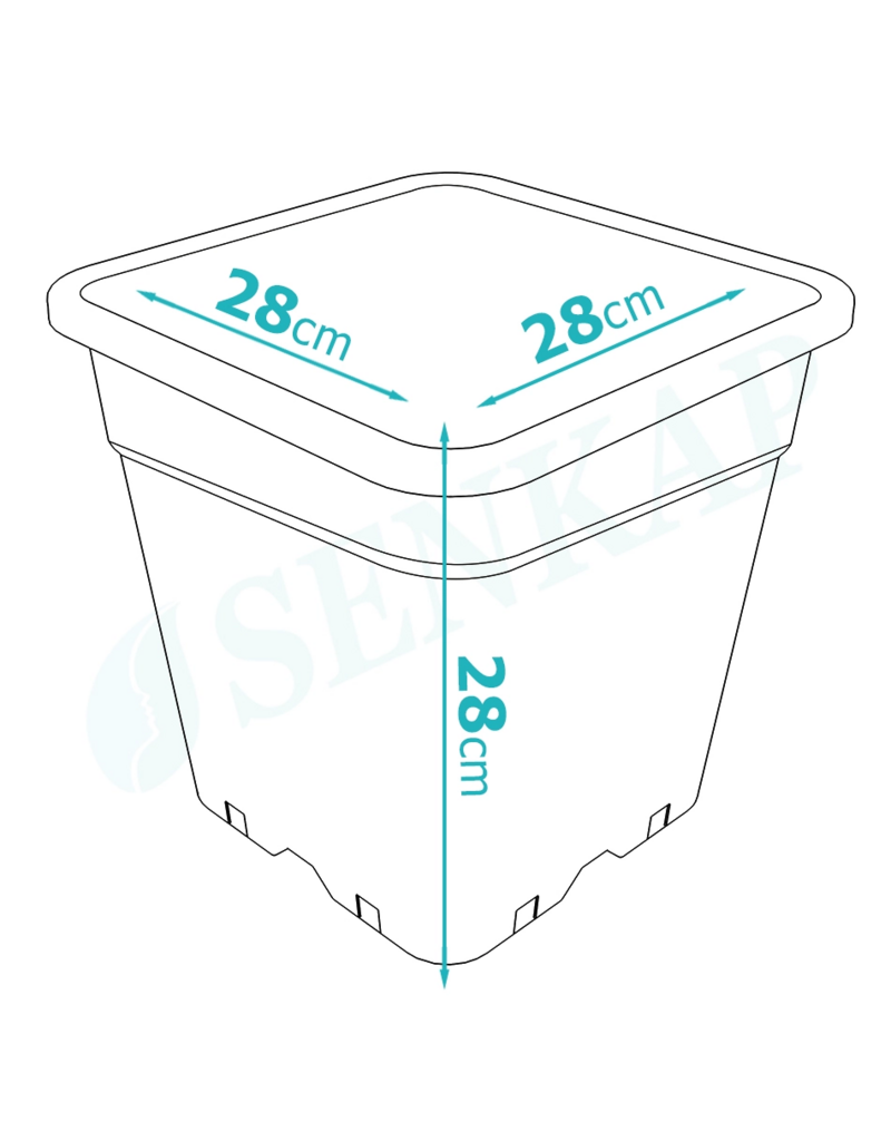 Senkap Topf Senkap PP 14 liter Viereckig 28x28x28 cm