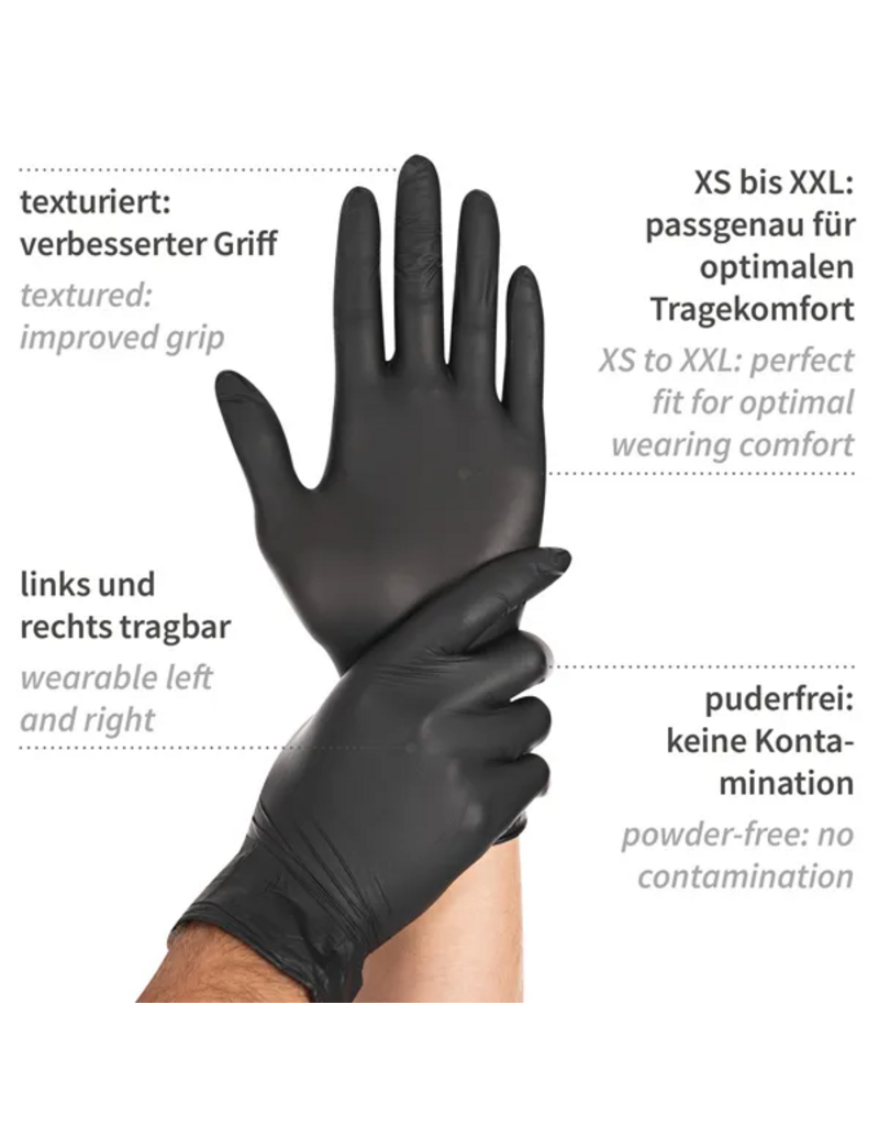 Nitrilhandschoenen Zwart, 100 st/doos