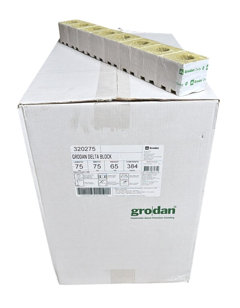 Grodan Grodan Startblok, groot gat, 38 mm (per doos 384 st)