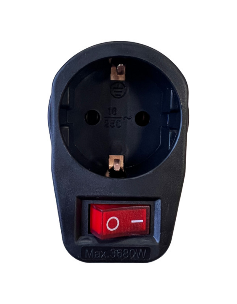 Steckdose + schalter schwarz
