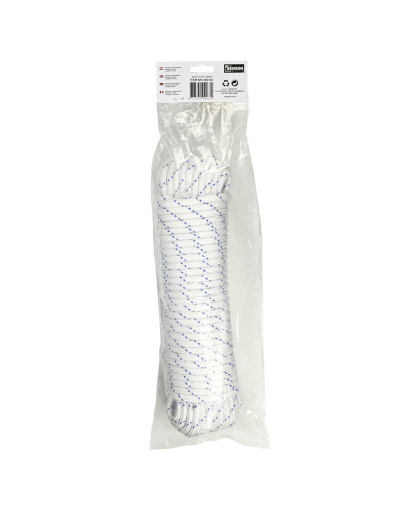 Touw wit/blauw 8 mm x 30 m