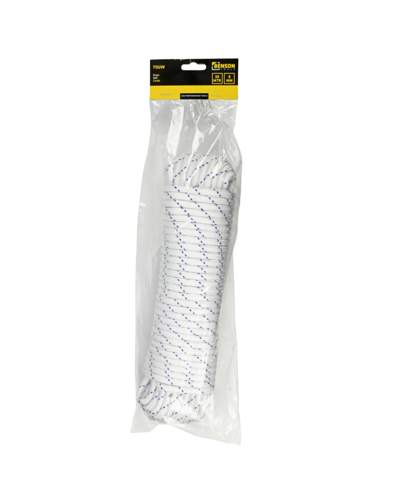 Touw wit/blauw 8 mm x 30 m