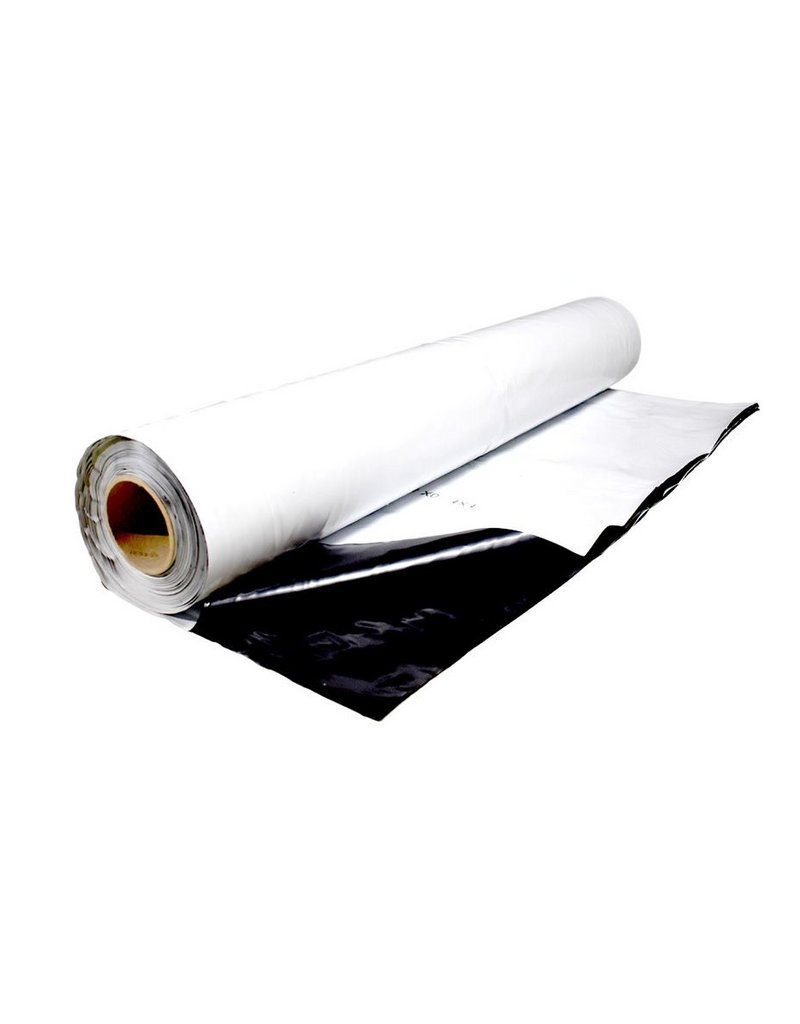 Zwart/wit folie op rol 2x100 m extra sterk