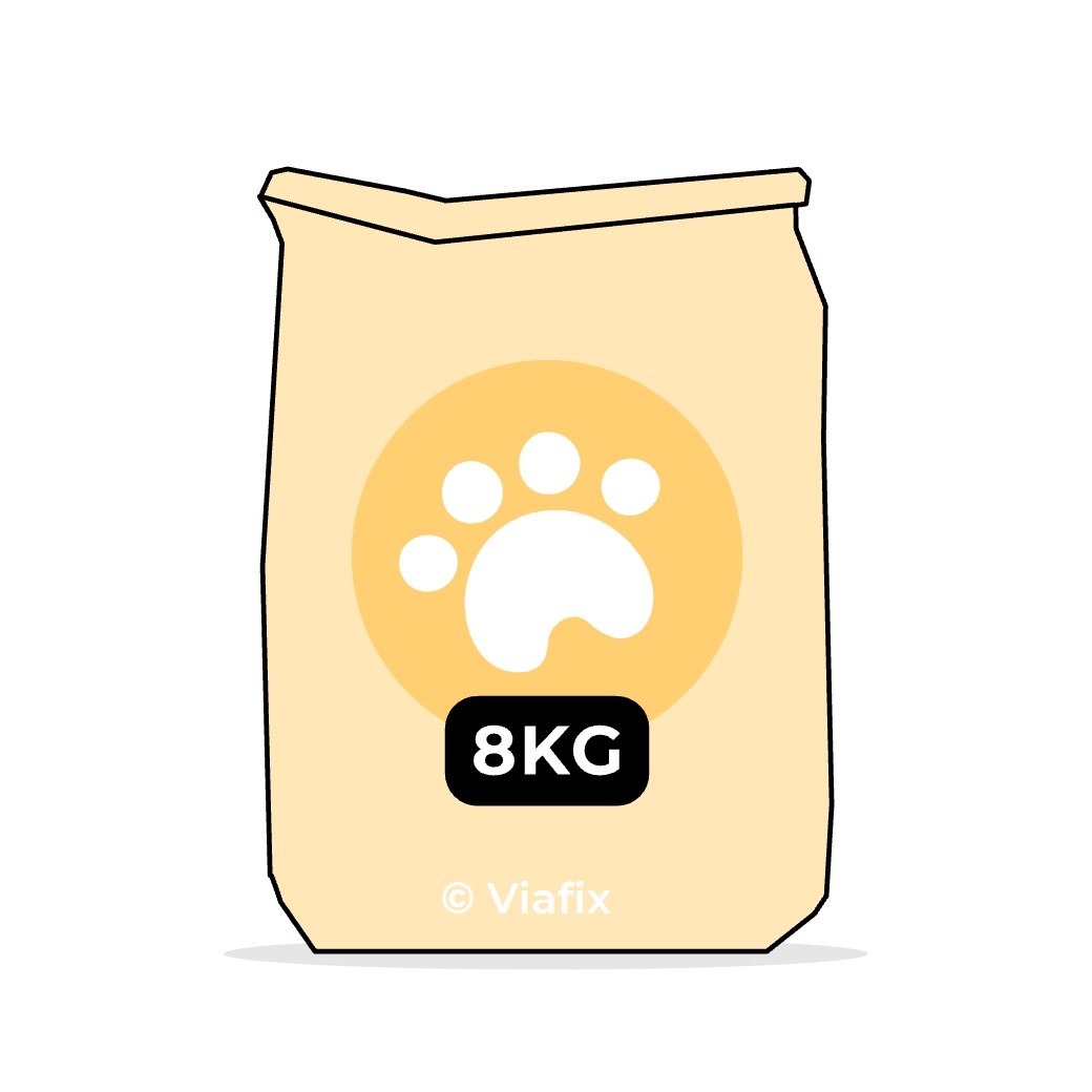 Grote zak hondenbrokken: Zomaar een demoproduct. Verpakt in een grote zak.