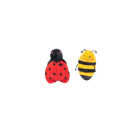 ZippyPaws Crinkle 2-Pack Bee and Ladybug