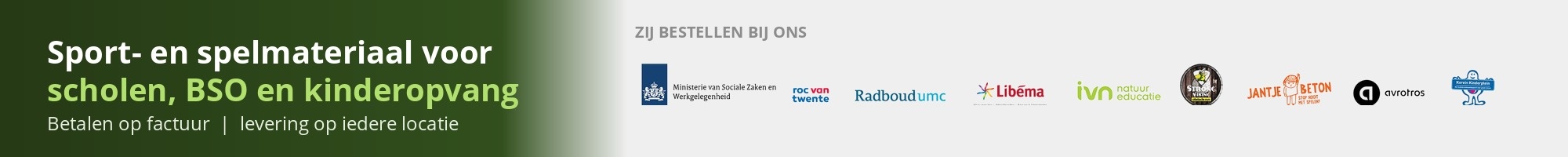 Sport- en spelartikelen | scholen, BSO, verenigingen, kinderopvang banner 3