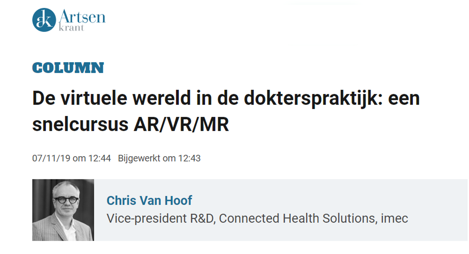 De virtuele wereld in de dokterspraktijk een snelcursus AR VR MR