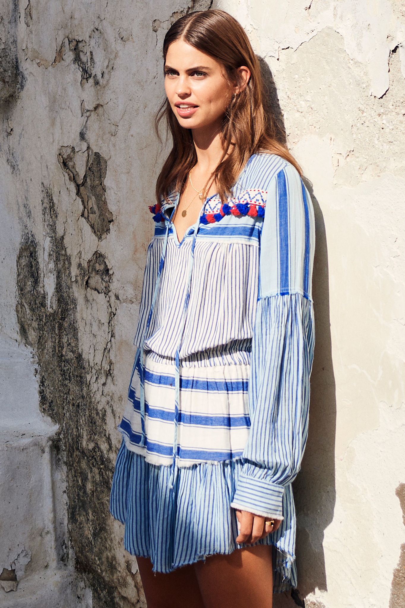 short dress with jeans