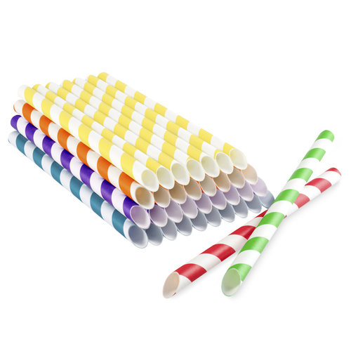 Pajitas de papel colores para bubble tea