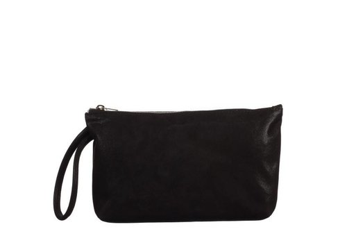 Le Babe Black Shimmer Suede bag