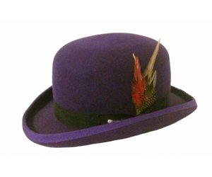 purple derby hat