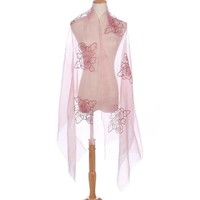 Peach JS01-4 Silk Floral Wrap Blush