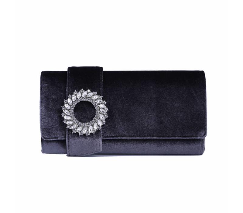 F-2172 Grey velvet Bag