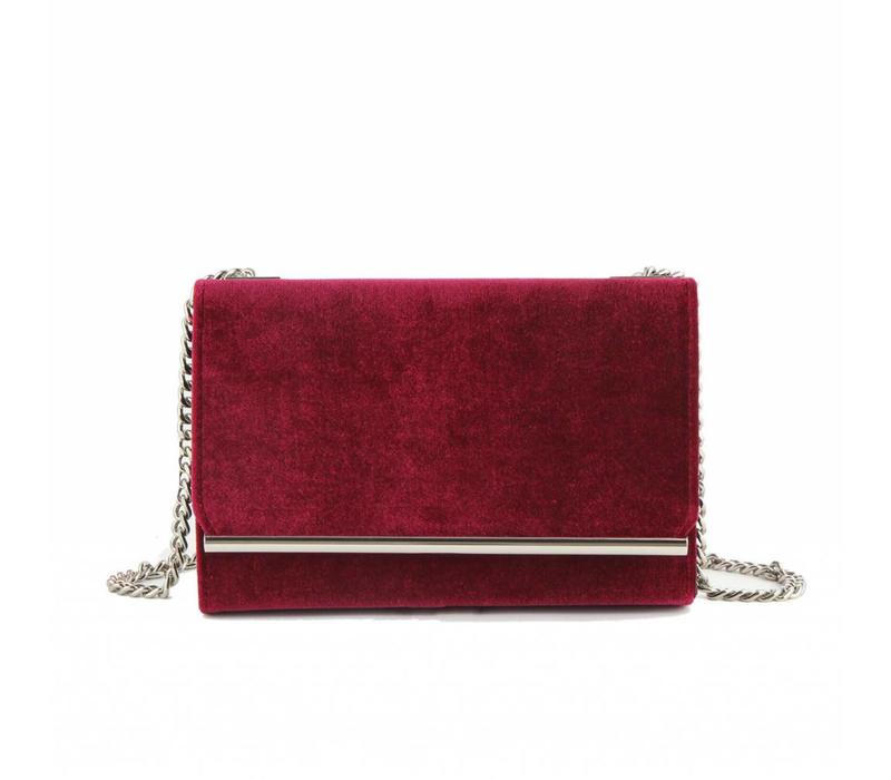 F-2099 Burgundy Suede Bag