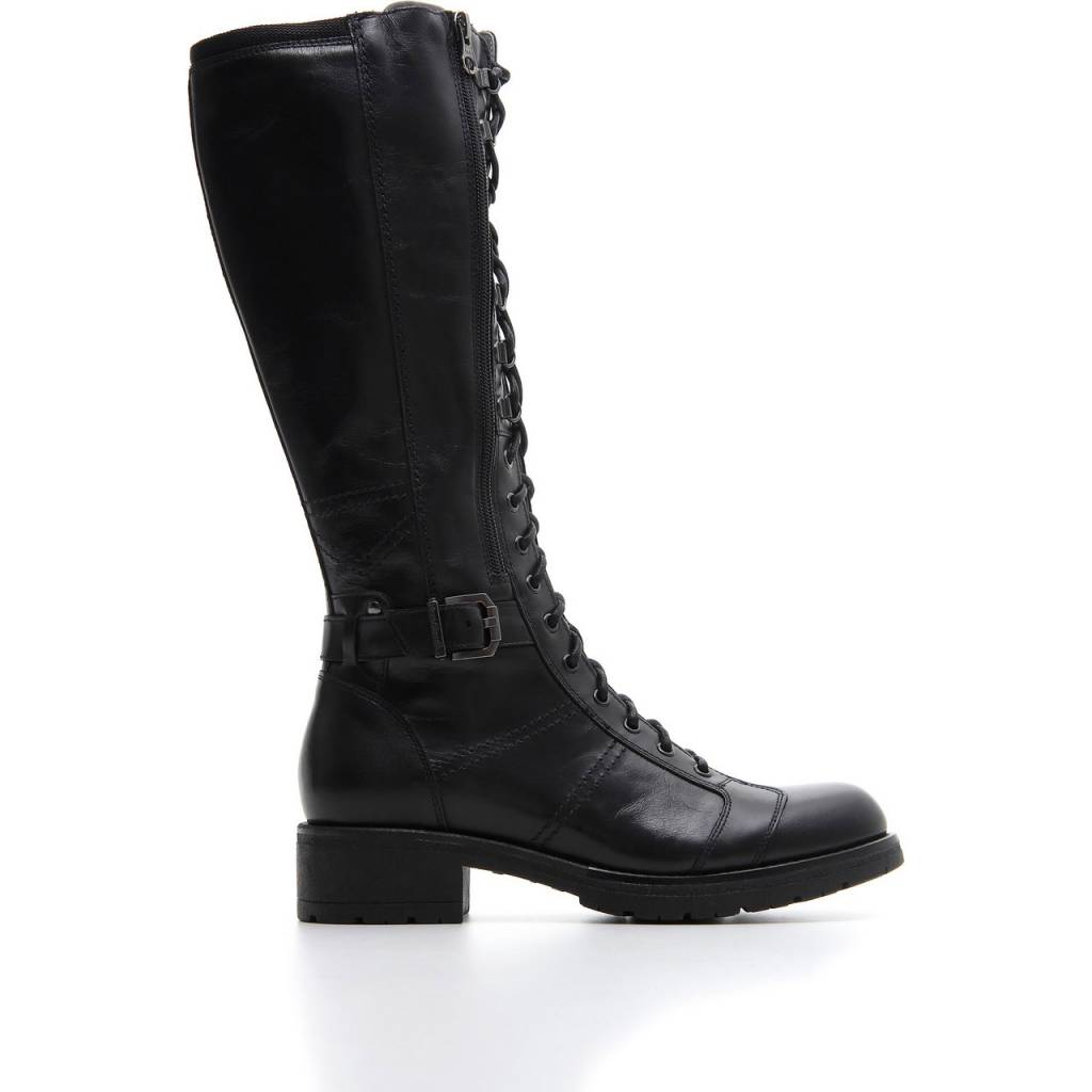 round toe black leather ankle boots