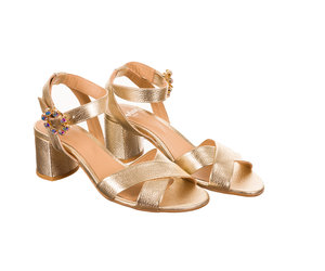 gold leather thongs