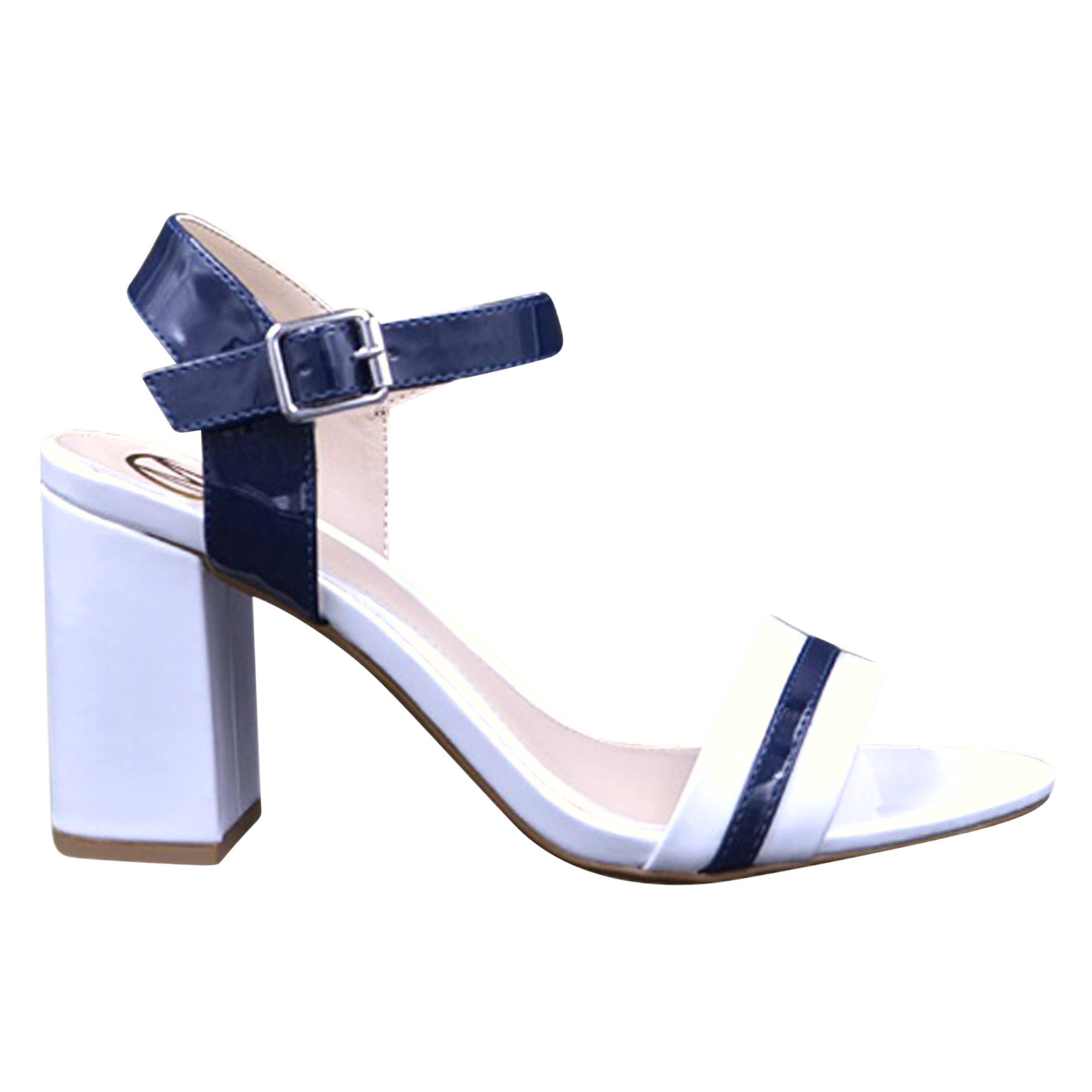 Milly u0026 Co. GINA White/Navy sandals - Footprints Shoe Boutique