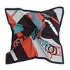 Peach F673 mixed print square scarf