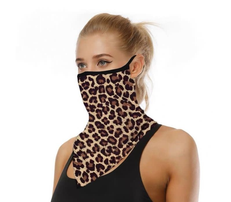 Peach 0002 Leopard print scarf mask