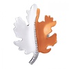 Peach 103A-17 Silver/Orange Leaf Brooch