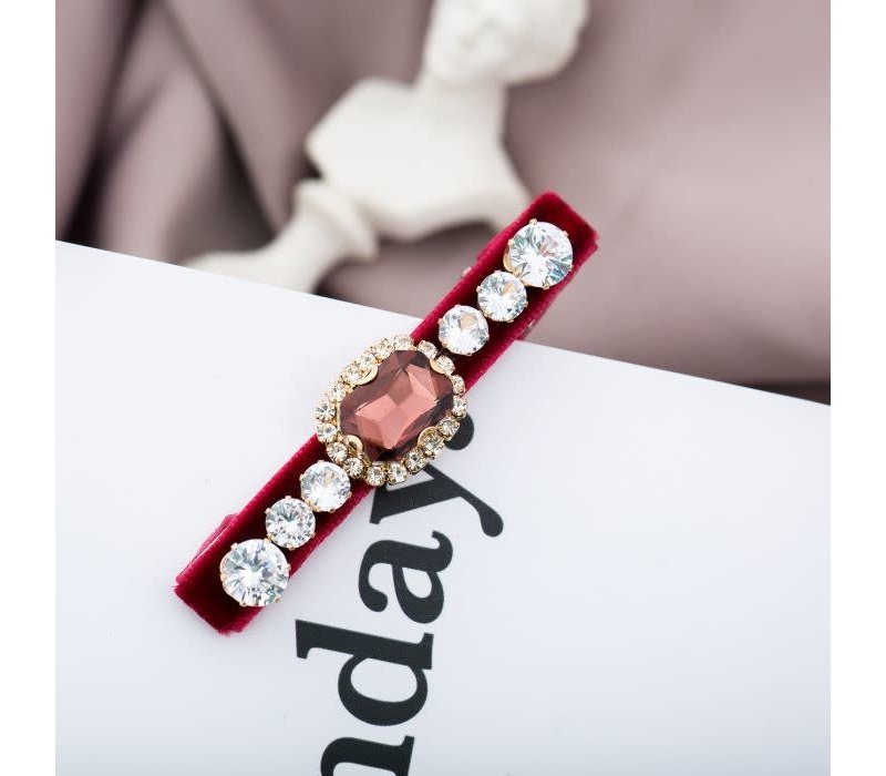 Peach HA204 Red Crystal Hair Clip