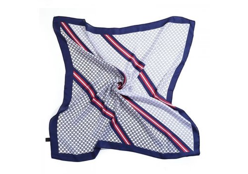 Peach F668 Navy multi Square Scarf