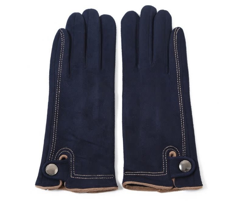 Peach HA1949 Navy Suede effect Gloves