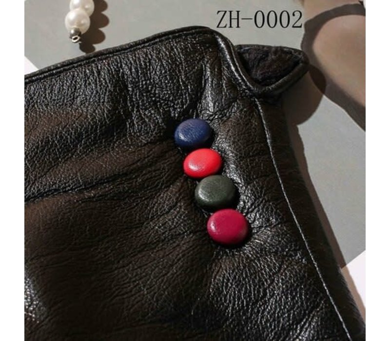 ZH002 Leather multi button Gloves