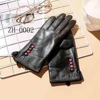 ZH002 Leather multi button Gloves