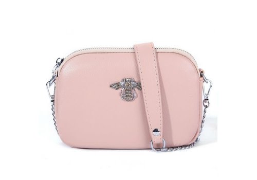 Peach Accessories 8801 Crystal Bee Blush Leather Pouch