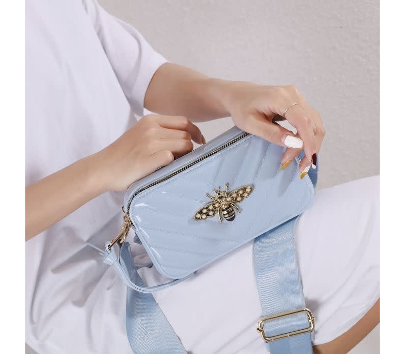 9021  Bee Bag in Blue Patent