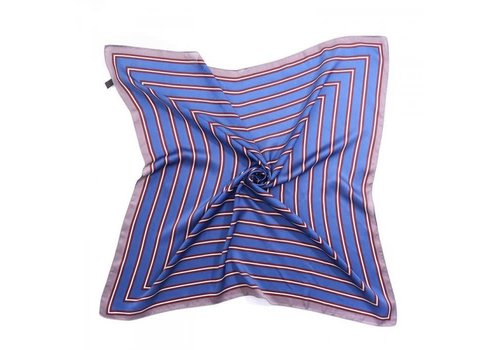 Peach Accessories F667 Blue/Wine stripes square Scarf