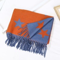 HUA060  Denim Two Tone Star Scarf