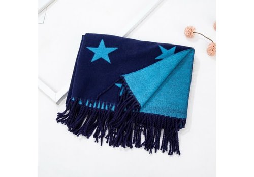 Peach Accessories HUA060  Navy Two Tone Star Scarf