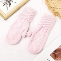 SDN103 Pink Cable Knit Mittens