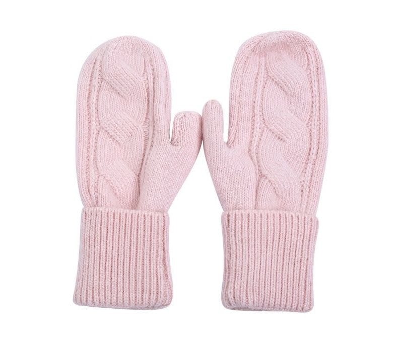 SDN103 Pink Cable Knit Mittens