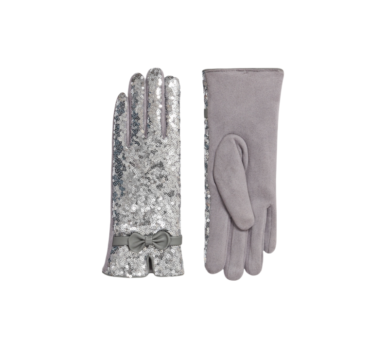 Pia Rossini RADIANCE Silver Glitter Gloves