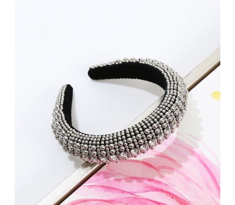 HA607 Silver Metal beaded Hairband